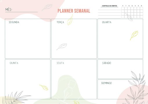 Planner Semanal Folhas