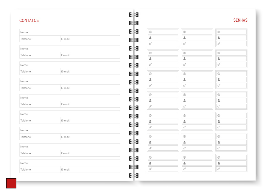 Planner 2023 Minimalista Xadrez para Imprimir - Download Grátis